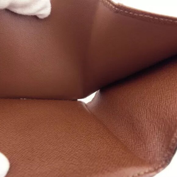 LOUIS VUITTON W Hook Wallet Monogram Beige Monogram Canvas Authentic Used - Picture 6 of 8